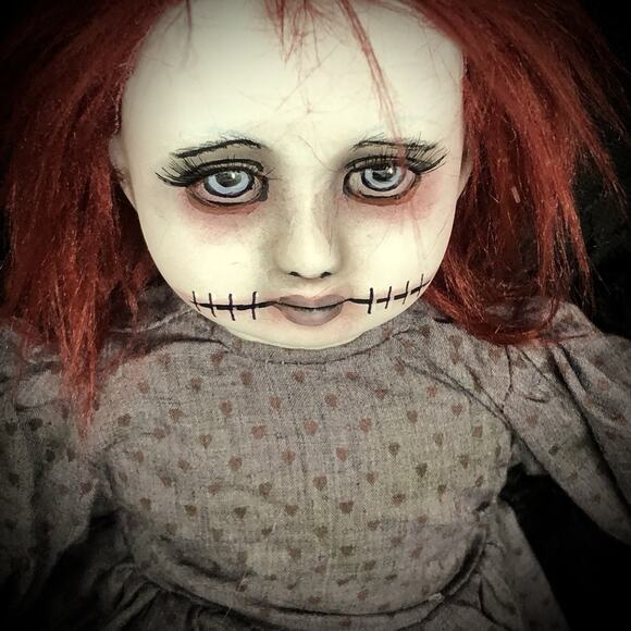 OOAK Creepy Odd 16” Haunted Ghost Doll Scary Halloween Horror Art Doll Prop - Picture 7 of 16